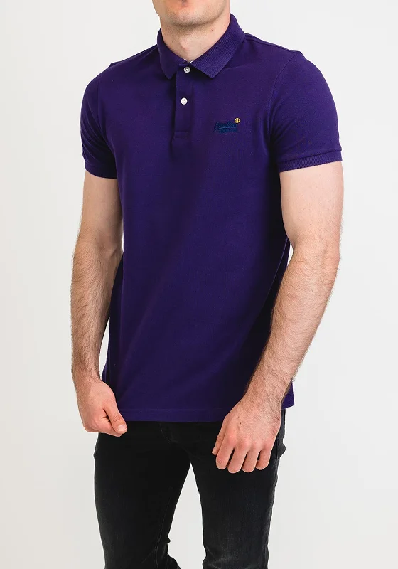 Evening polo shirtSuperdry Classic Pique Polo Shirt, Parachute Purple