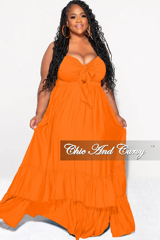 Final Sale Plus Size Tank Maxi Dress in OrangeLarge women's quick-drying tops