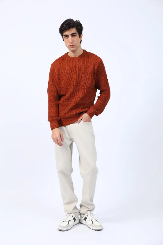 CREW NECK SWEATERAsymmetrical Knit Tops