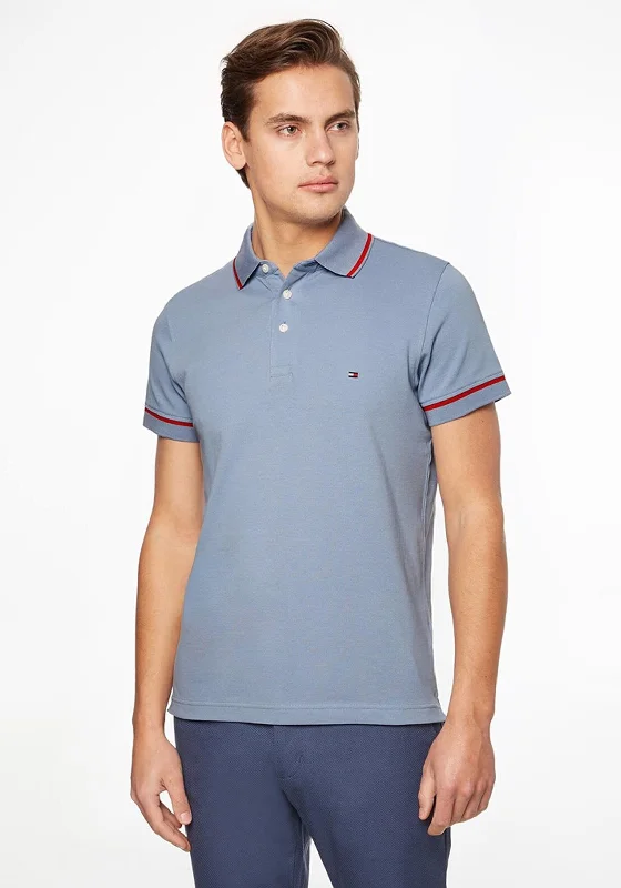 Zip-up polo shirtTommy Hilfiger 1985 Tipped Slim Polo Shirt, Daybreak Blue