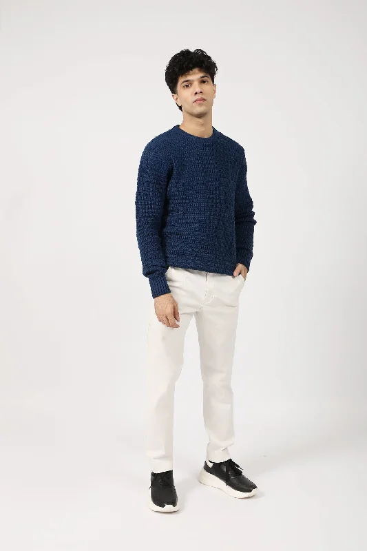 TEXTURED KNIT SWEATERCollege Knit Tops