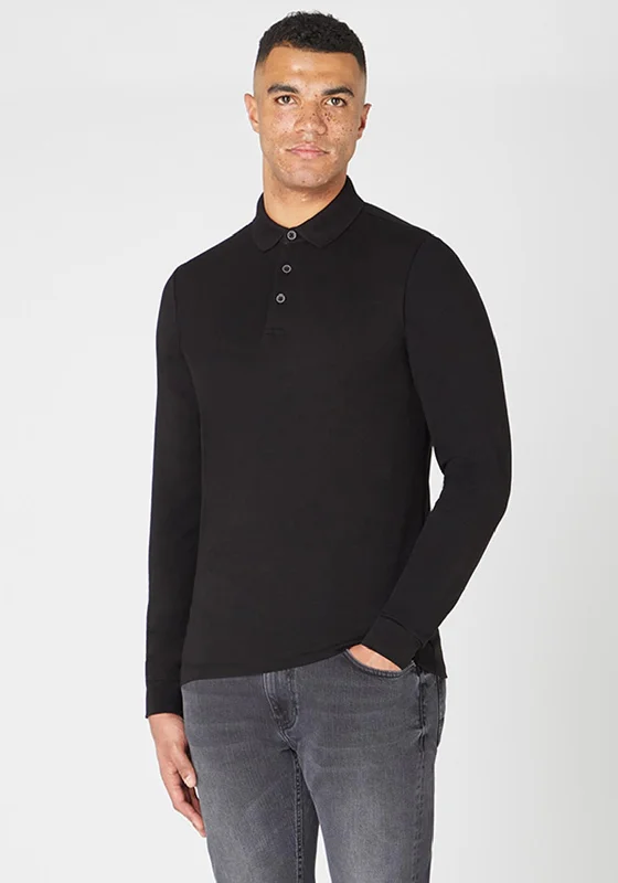 Sustainable polo shirtRemus Uomo Long Sleeve Polo Shirt, Black