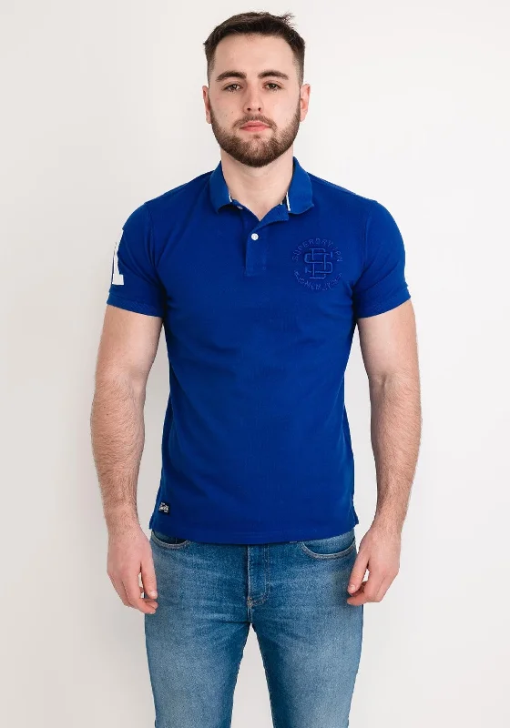 Polka dot polo shirtSuperdry Vintage Superstate Polo, Regal Blue