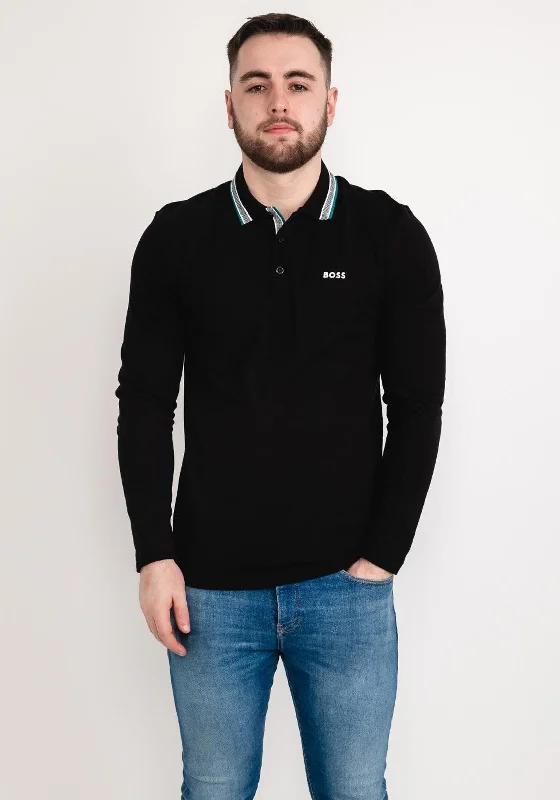 Abstract polo shirtHugo Boss Long Sleeved Polo, Black