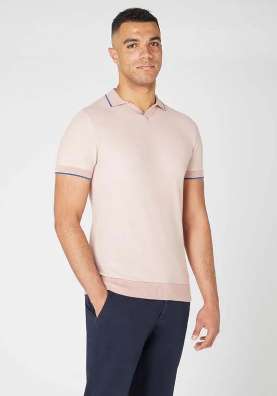 Solid polo shirtRemus Uomo Slim Fit Fine Knit Polo, Pink