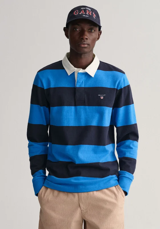 Linen polo shirtGant Heavy Rugger Barstripe Polo Shirt, Day Blue