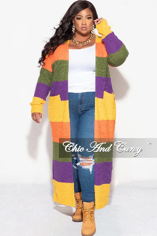 Final Sale Plus Size Knit Sweater Duster Mustard Orange Olive and PurpleLarge women's wrinkle-free tops