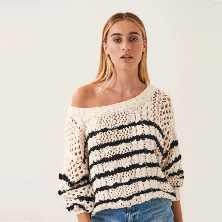 Cable Stripe Sweater (Nautical)Performance Knit Tops