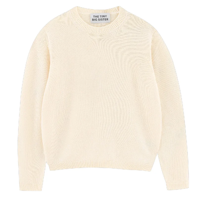 Chloe Shiny Sweater in Off White by The Tiny Big Sister - Last Ones In Stock - EUR 34-38 (UK 6-10)Glitter Knit Tops