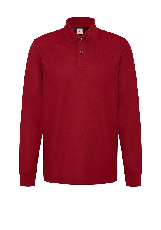 Checkered polo shirtBugatti Long Sleeve Polo Shirt, Red