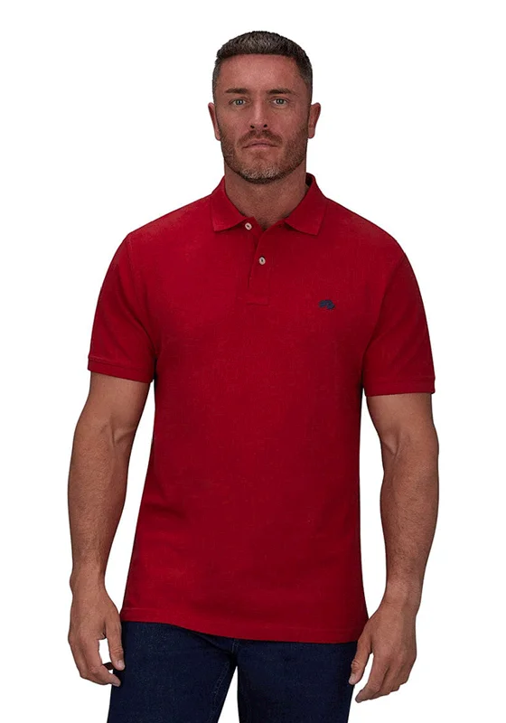 Long-sleeve polo shirtRaging Bull Signature Organic Polo Shirt, Red