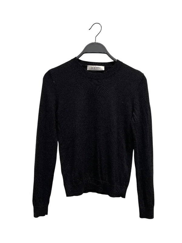 VALENTINO/Sweater/S/Wool/BLK/knit sweaterLongline Knit Tops