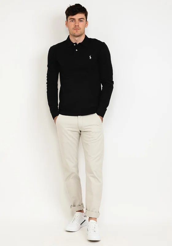 Cashmere polo shirtRalph Lauren Classic Long Sleeve Polo Shirt, Black Heather