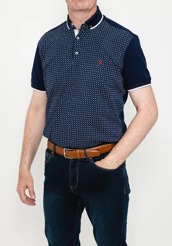 Mandarin collar polo shirtTom Penn Polo Shirt, Navy