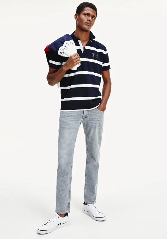 Logo polo shirtTommy Hilfiger Block Stripe Polo Shirt, Desert Sky