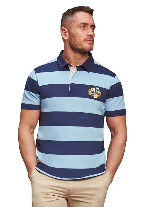 Quilted polo shirtRaging Bull Big & Tall Rugby Polo Shirt, Navy & Sky Blue