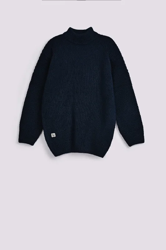 BOYS MOCK NECK SWEATERLace-Up Knit Tops