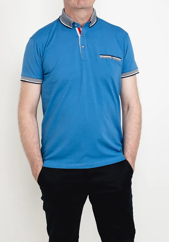 Polka dot polo shirtAdvise Contrast Trim Polo Shirt, Blue