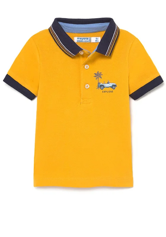 Long-sleeve polo shirtMayoral Baby Boys Explore Motif Polo Shirt, Yellow