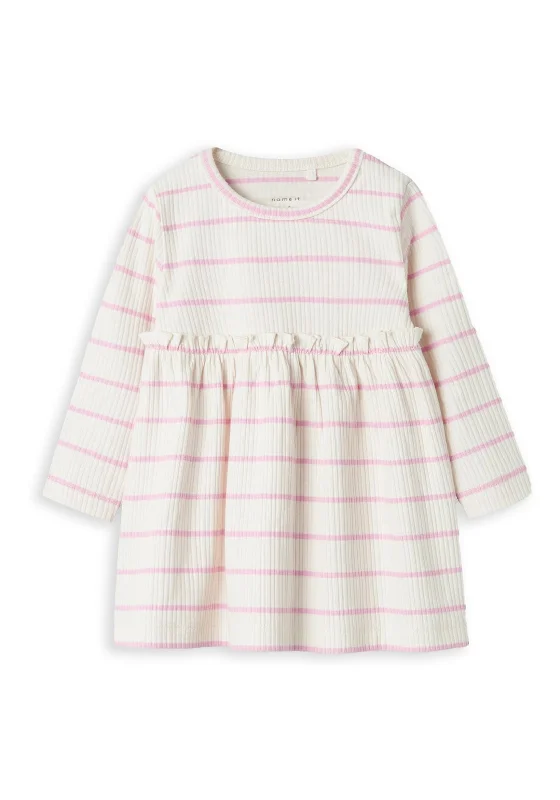 Name It Baby Girl Kianna Long Sleeve Dress, Jet Stream