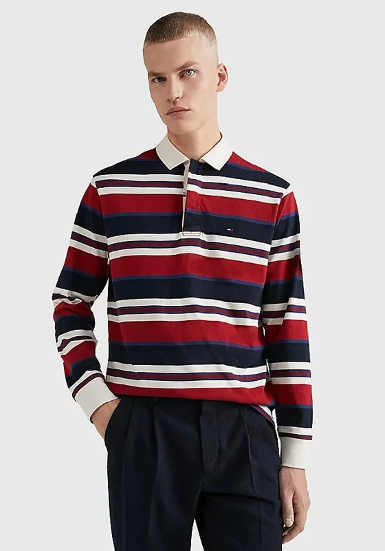 Luxury polo shirtTommy Hilfiger New Prep Stripe Polo Shirt, Regatta Red