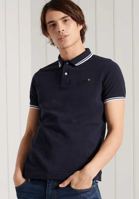 Wedding polo shirtSuperdry Classic Poolside Pique Polo Shirt, Navy