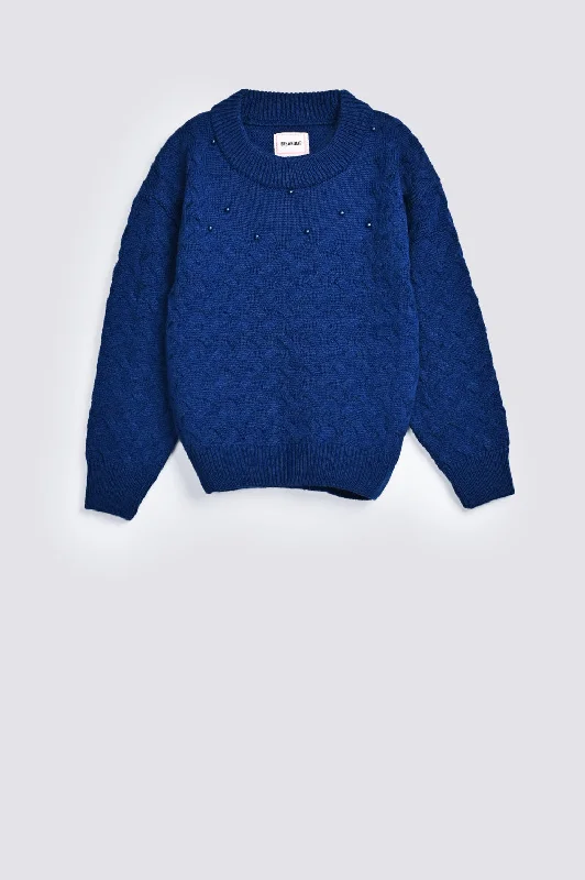 GIRLS DROP SHOULDER PEARLED SWEATERHiking Knit Tops