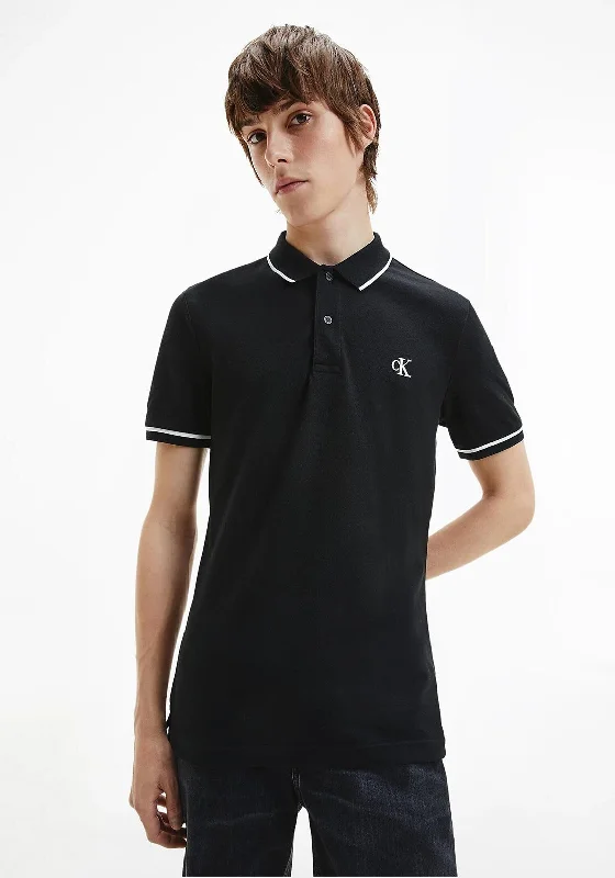 Monochrome polo shirtCalvin Klein Contrast Trim Polo Shirt, CK Black