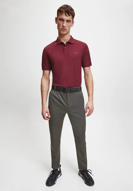 Branded polo shirtCalvin Klein Refined Pique Polo Shirt, Port