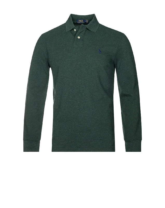 Work polo shirtRalph Lauren Classic Long Sleeve Polo Shirt, Dark Green Heather