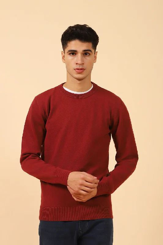 CREW NECK SWEATERPolyester Knit Tops