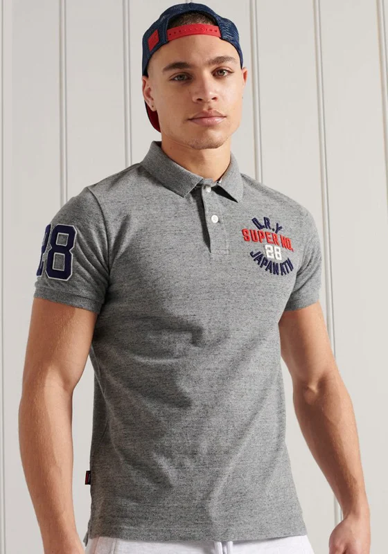 Breathable polo shirtSuperdry Classic Superstate Polo Shirt, Flint Grey