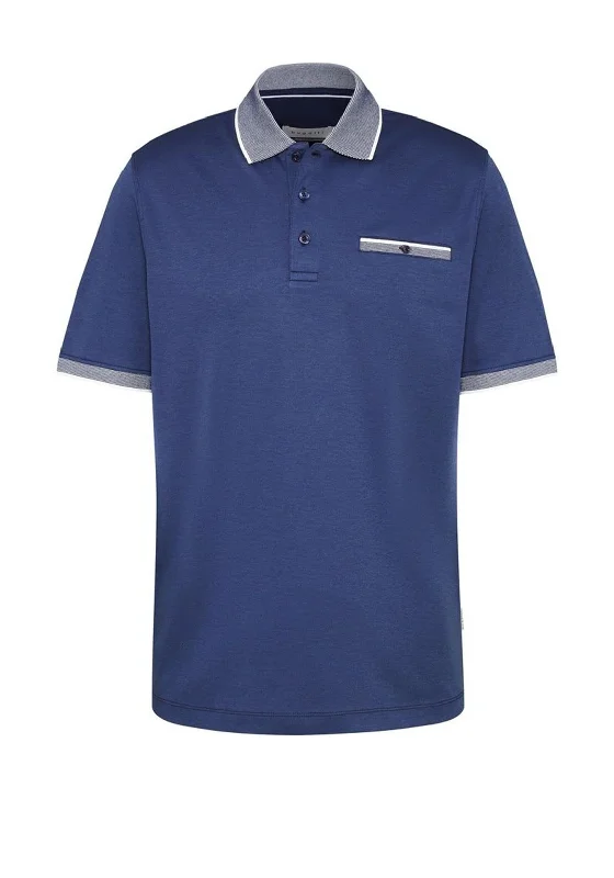 Wedding polo shirtBugatti 8151 Contrast Collar Polo Shirt, Navy