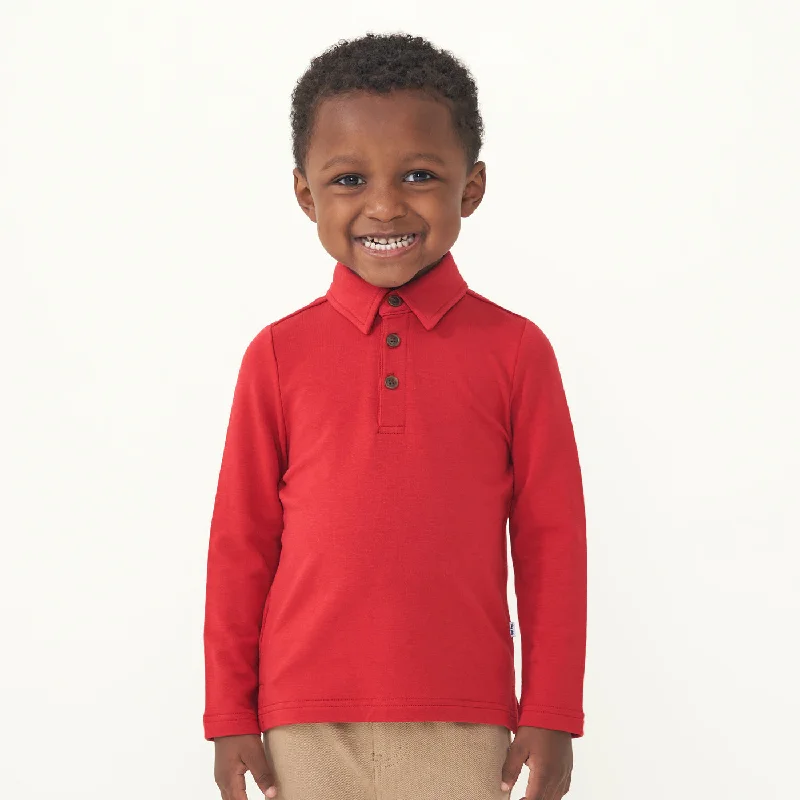 Bold polo shirtHoliday Red Long Sleeve Polo Shirt