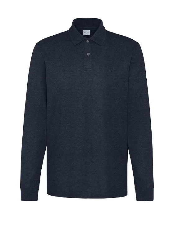 Color-block polo shirtBugatti Long Sleeve Polo Shirt, Navy