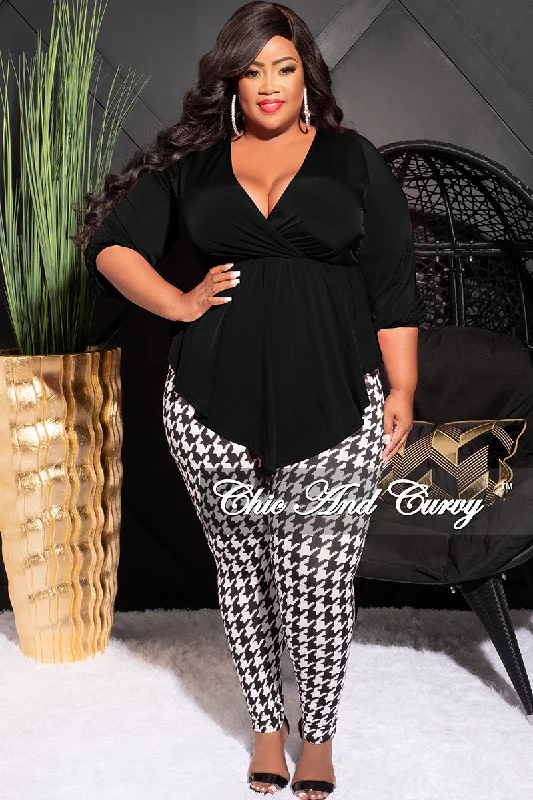 Final Sale Plus Size Faux Wrap Asymmetrical Top in BlackWomen's dating tops