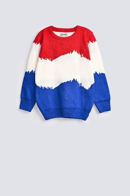 BOYS COLOR BLOCK SWEATERHemp Knit Tops