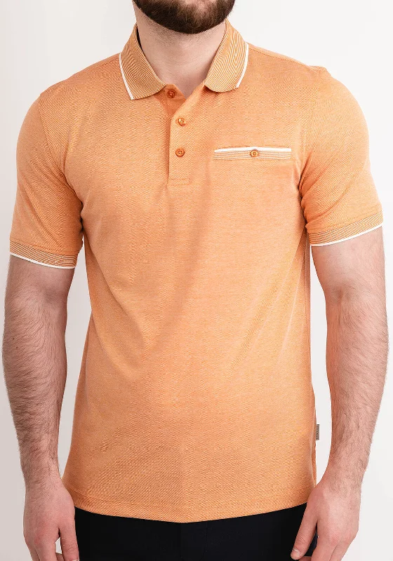 Men’s polo shirtBugatti Contrast Trim Pocket Polo Shirt, Orange