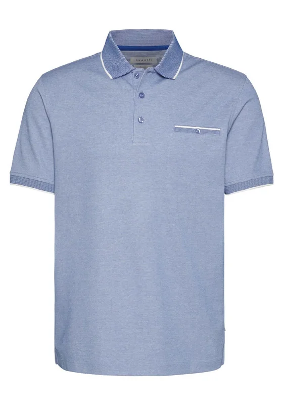 Windproof polo shirtBugatti Fine Houndstooth Polo Shirt, Light Blue