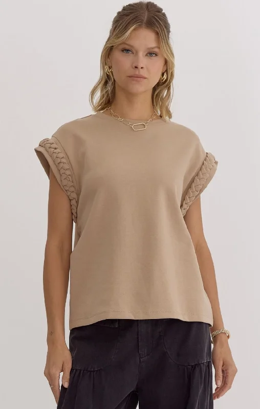 Braided Cuff Sleeve Top