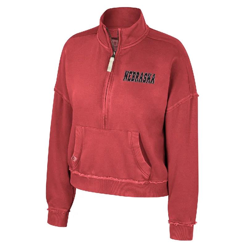 Women's Nebraska Huskers Taha 1/2 Zip Washed Fleece