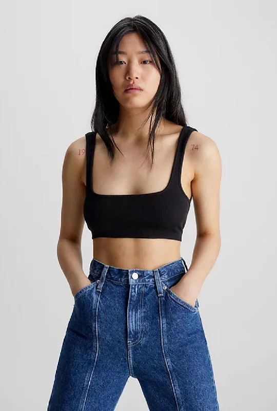 CALVIN KLEIN RIBBED BRALETTE TOP