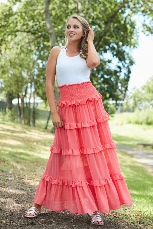 Jasper Maxi Skirt Coral