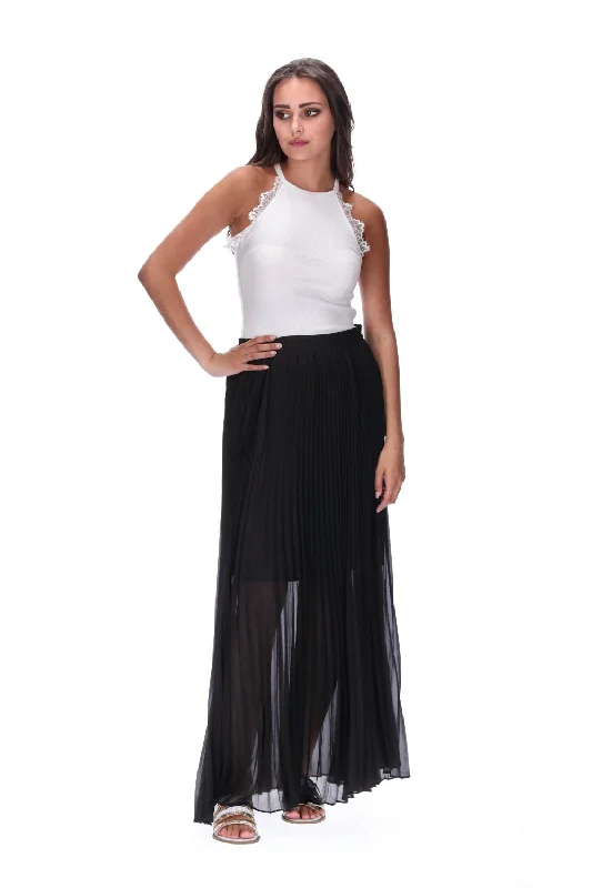 Milo Pleated Maxi Skirt Black