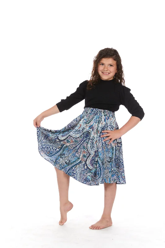 Teen Smocked Waist Paisley Skirt