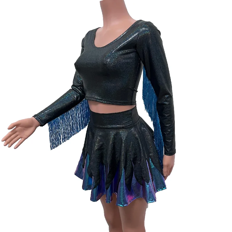 Sea Witch Costume | Tentacle Skirt and Fringe Sleeve Top | Ursula Outfit