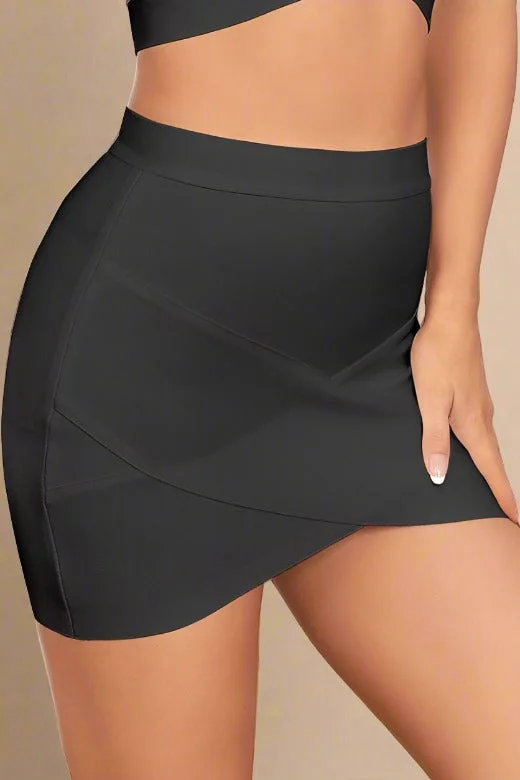 Jay High Waist Bandage Mini Skirt - Classic Black