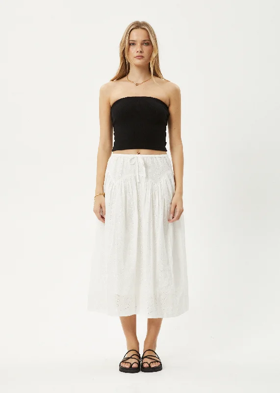 AFENDS Womens Marlow - Midi Skirt - White