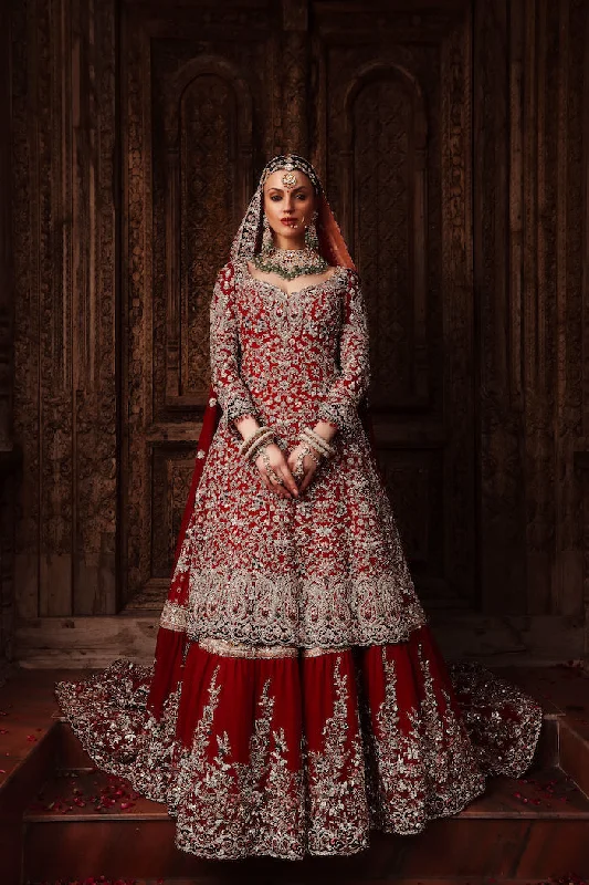 Kameez with Skirt Red Bridal Outfit